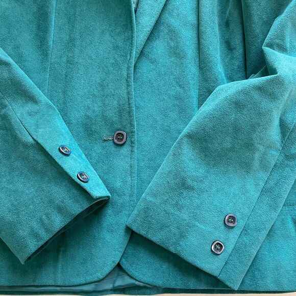 Vintage Samuel Robert Suede Green Blazer Jacket Size 14 - Picture 6 of 7